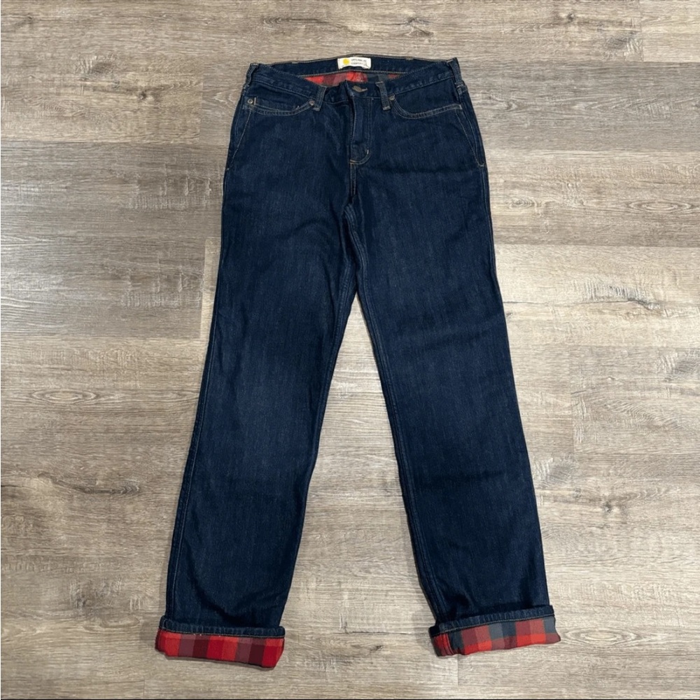 Carhartt women Dark Blue Jeans with Red Details. NWOT